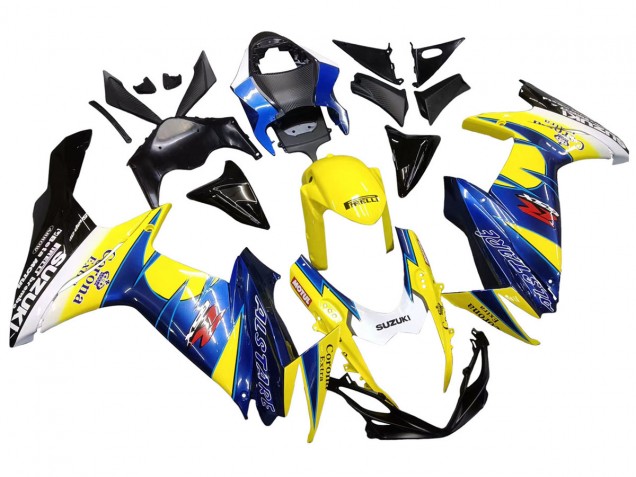 Erschwingliche Suzuki GSXR 600/750 Motorrad Verkleidung 2011-2024 - Gelb Blau Weiss Schwarz Corona Extra Alstare