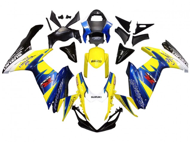 Erschwingliche Suzuki GSXR 600/750 Motorrad Verkleidung 2011-2024 - Gelb Blau Weiss Schwarz Corona Extra Alstare