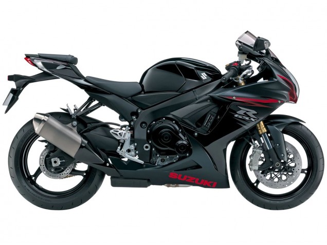 Erschwingliche Suzuki GSXR 600/750 Motorrad Verkleidung 2011-2024 - Matt Schwarz Rot