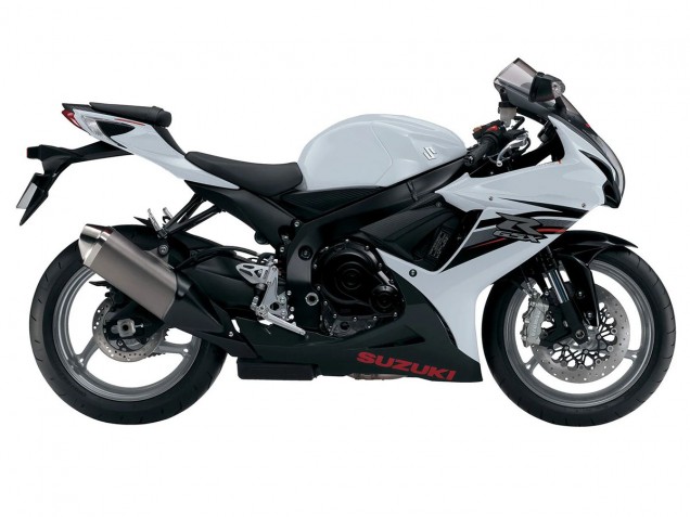 Erschwingliche Suzuki GSXR 600/750 Motorrad Verkleidung 2011-2024 - Weiss Schwarz
