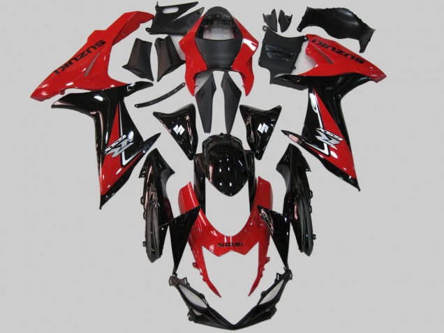 Erschwingliche Suzuki GSXR 600/750 Motorrad Verkleidung 2011-2024 - Rot Schwarz