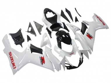 Erschwingliche Suzuki GSXR 600/750 Motorrad Verkleidung 2011-2024 - Weiss Glanzendes Schwarz Rot Aufkleber