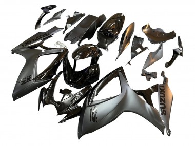 Erschwingliche Suzuki GSXR 600/750 Motorrad Verkleidung 2006-2007 - Glanzendes Schwarz Matt Schwarz