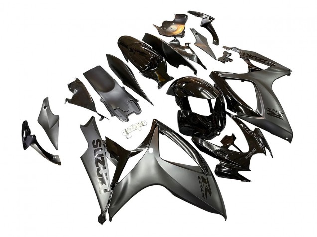 Erschwingliche Suzuki GSXR 600/750 Motorrad Verkleidung 2006-2007 - Glanzendes Schwarz Matt Schwarz