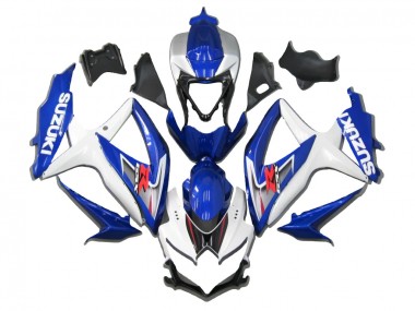 Erschwingliche Suzuki GSXR 600/750 Motorrad Verkleidung 2008-2010 - Weiss Blau Rot