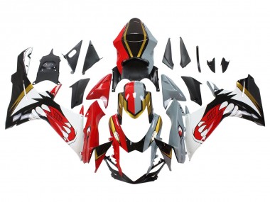 Erschwingliche Suzuki GSXR 600/750 Motorrad Verkleidung 2011-2024 - Rot Gold Grau Schwarz Weiss Hai