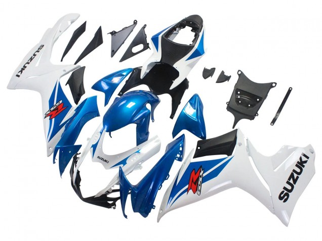Erschwingliche Suzuki GSXR 600/750 Motorrad Verkleidung 2011-2024 - Blau Weiss