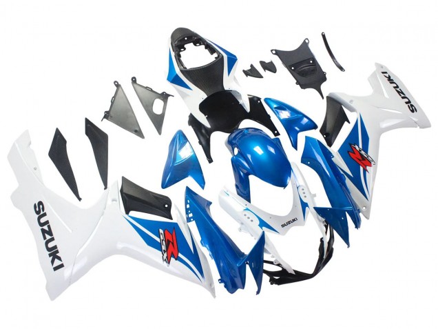 Erschwingliche Suzuki GSXR 600/750 Motorrad Verkleidung 2011-2024 - Blau Weiss