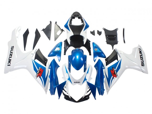 Erschwingliche Suzuki GSXR 600/750 Motorrad Verkleidung 2011-2024 - Blau Weiss
