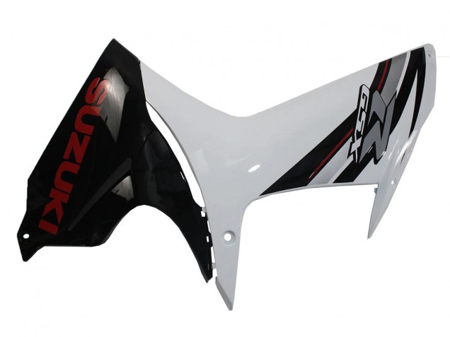Erschwingliche Suzuki GSXR 600/750 Motorrad Verkleidung 2011-2024 - Weiss Glanzendes Schwarz