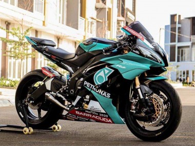 Erschwingliche Yamaha YZF R6 Motorrad Verkleidung 2008-2016 - Hellgrun Weiss Schwarz Petronas