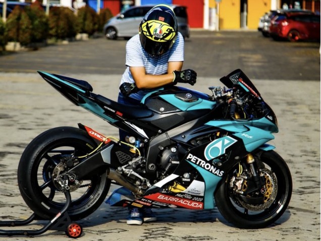 Erschwingliche Yamaha YZF R6 Motorrad Verkleidung 2008-2016 - Hellgrun Weiss Schwarz Petronas