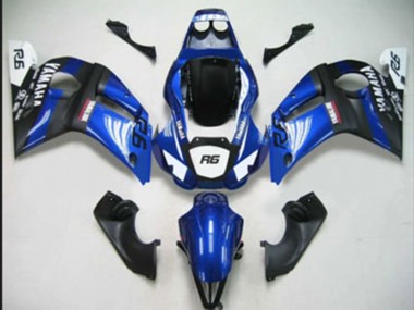 Erschwingliche Yamaha YZF 600 R6 Motorrad Verkleidung 1998-2002 - Blau Weiss Matt Schwarz