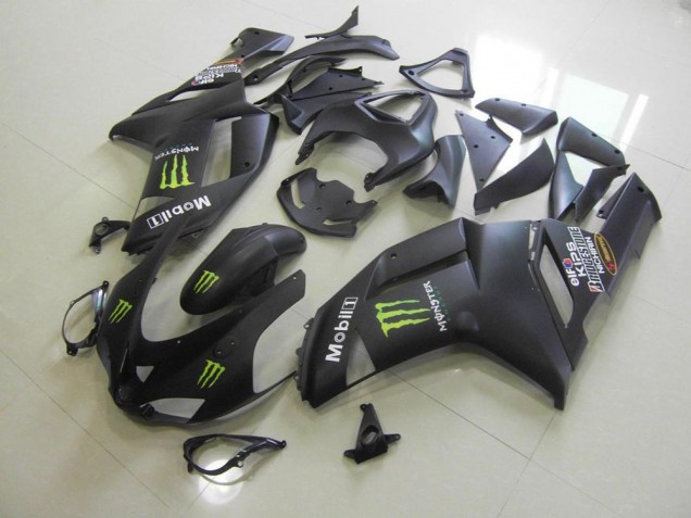 Matt Schwarz Monster Kawasaki ZX6R 07-08 Motorrad Verkleidungen