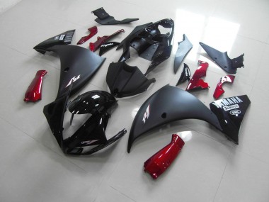 Matt Schwarz Rot Yamaha R1 12-14 Motorrad Verkleidungen