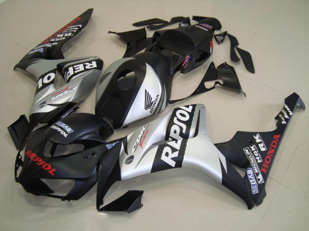 Matt Schwarz Silber Repsol Honda CBR 1000 RR 06-07 Motorrad Verkleidungen