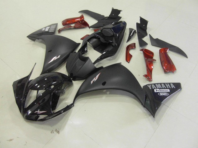 Matt Schwarz Yamaha R1 12-14 Motorrad Vollverkleidung