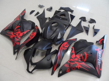 Matt Schwarz mit rotem Totenkopf Honda CBR 600 RR 09-12 Motorrad Verkleidungen