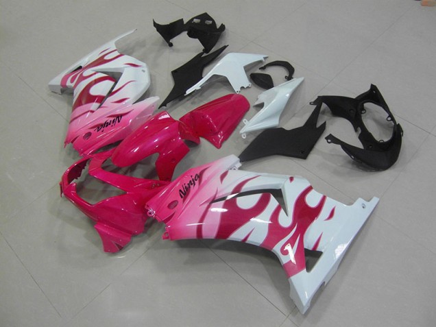 Rosa Weiß Kawasaki ZX 250R 08-12 Motorrad Verkleidungen Rosa Weiß Kawasaki ZX 250R 08-12 Motorrad Verkleidungen