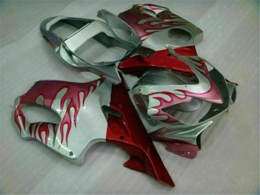 Rot Flamme Silber Honda CBR 600 F4i 01-03 Motorrad Verkleidungen