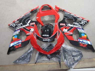 Rot Schwarz Denso Suzuki GSXR 1000 K1 00-02 Motorrad Verkleidungen