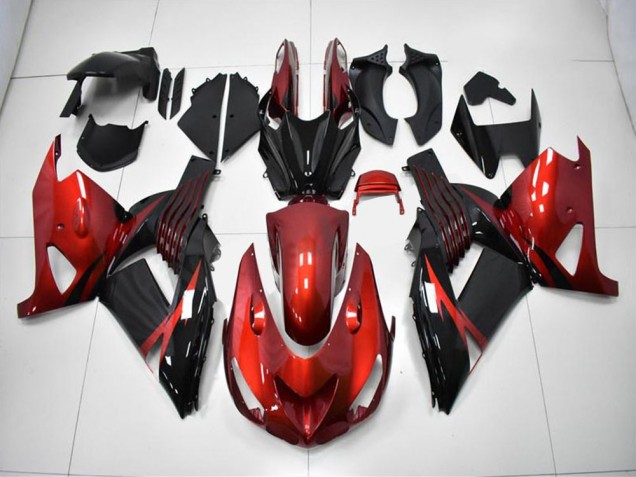 Rot Schwarz Kawasaki ZX14R ZZR 1400 06-11 Motorrad Verkleidungen Rot Schwarz Kawasaki ZX14R ZZR 1400 06-11 Motorrad Verkleidungen