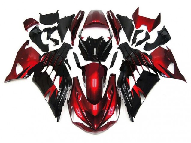 Rot Schwarz Kawasaki ZX14R ZZR 1400 12-21 Motorrad Verkleidungen Rot Schwarz Kawasaki ZX14R ZZR 1400 12-21 Motorrad Verkleidungen