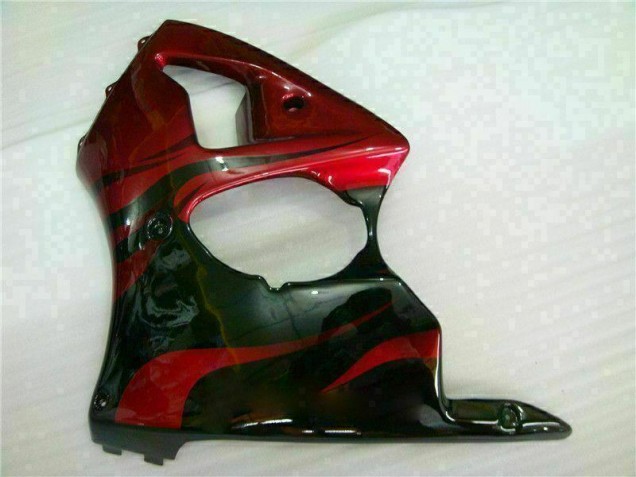 Rot Schwarz Kawasaki ZX6R 00-02 Motorrad Verkleidungen Rot Schwarz Kawasaki ZX6R 00-02 Motorrad Verkleidungen