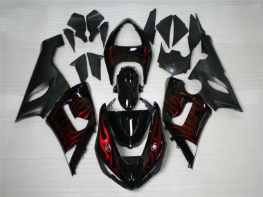 Rot Schwarz Kawasaki ZX6R 05-06 Motorrad Verkleidungen