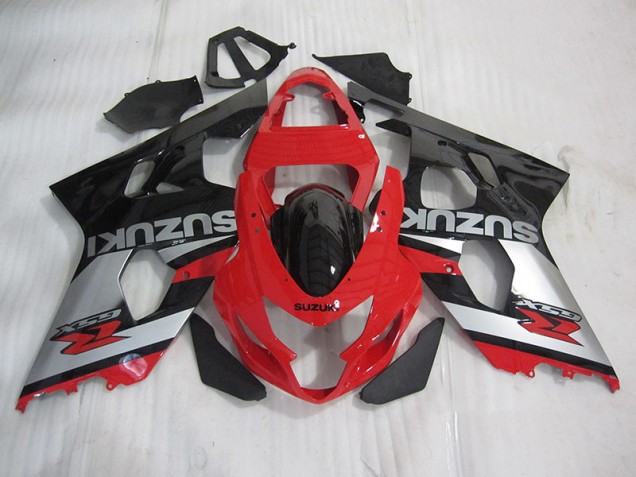 Rot Schwarz Silber Suzuki GSXR 600 K4 04-05 Motorrad Verkleidungen Rot Schwarz Silber Suzuki GSXR 600 K4 04-05 Motorrad Verkleidungen