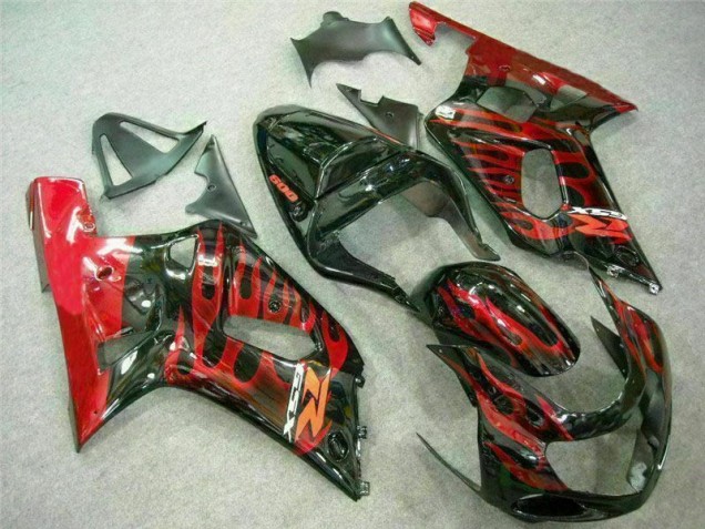 Rot Schwarz Suzuki GSXR 600 / 750 K1 K2 K3 01-03 Motorrad Verkleidungen Rot Schwarz Suzuki GSXR 600 / 750 K1 K2 K3 01-03 Motorrad Verkleidungen