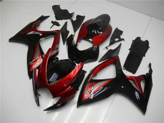 Rot Schwarz Suzuki GSXR 600 / 750 K6 06-07 Motorrad Verkleidungen & Plastik Rot Schwarz Suzuki GSXR 600 / 750 K6 06-07 Motorrad Verkleidungen & Plastik
