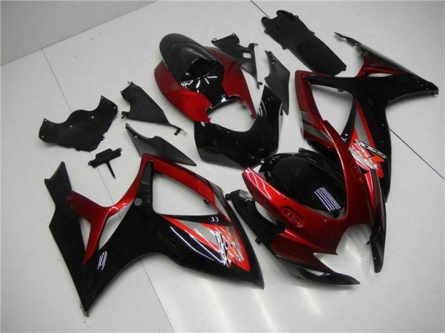 Rot Schwarz Suzuki GSXR 600 / 750 K6 06-07 Motorrad Verkleidungen & Plastik Rot Schwarz Suzuki GSXR 600 / 750 K6 06-07 Motorrad Verkleidungen & Plastik