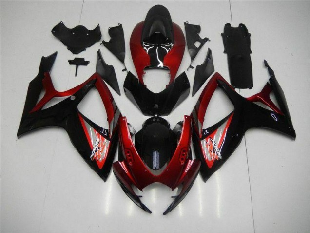 Rot Schwarz Suzuki GSXR 600 / 750 K6 06-07 Motorrad Verkleidungen & Plastik Rot Schwarz Suzuki GSXR 600 / 750 K6 06-07 Motorrad Verkleidungen & Plastik