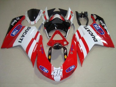 Rot Weiß 46 Ducati 848 1098 1198 07-14 Motorrad Verkleidungen