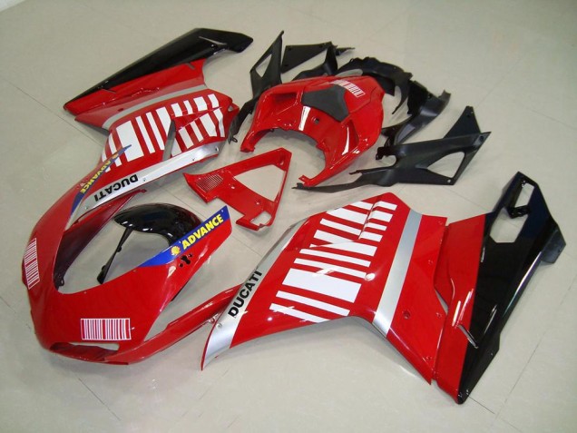 Rot Weiß Ducati 848 1098 1198 07-14 Motorrad Verkleidung