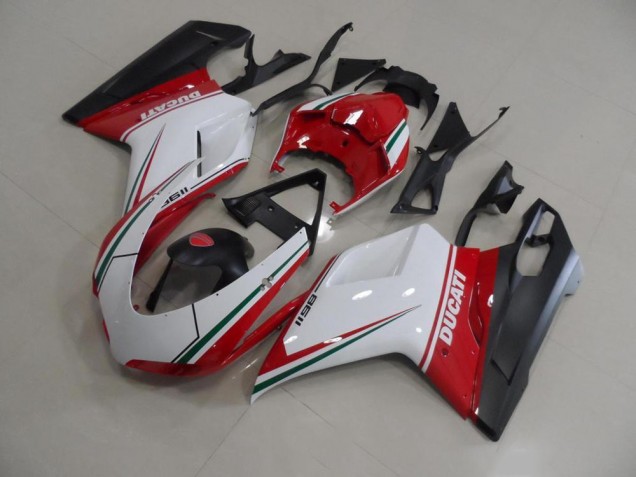 Rot Weiß Ducati 848 1098 1198 07-14 Motorrad Vollverkleidung Rot Weiß Ducati 848 1098 1198 07-14 Motorrad Vollverkleidung