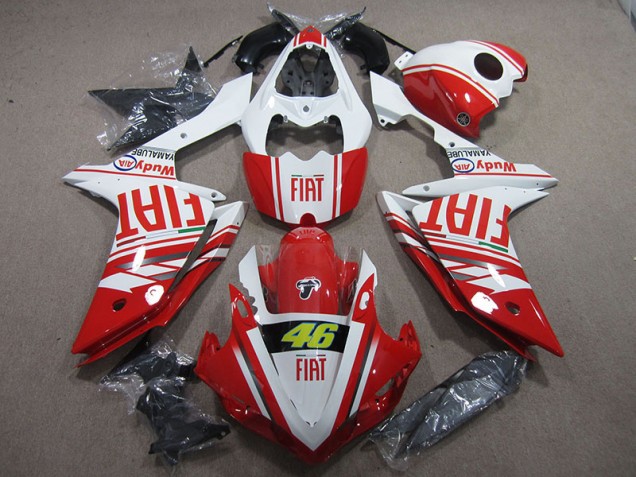 Rot Weiß Fiat 46 Yamaha R1 07-08 Motorrad Verkleidungen Rot Weiß Fiat 46 Yamaha R1 07-08 Motorrad Verkleidungen