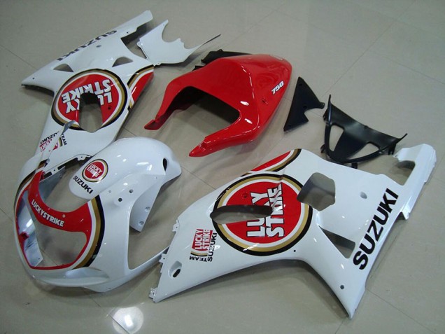 Rot Weiß Lucky Strike Suzuki GSXR 750 K1 K2 K3 01-03 Motorrad Verkleidungen