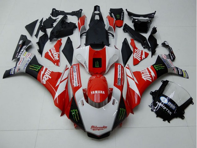 Rot Weiß Monster Yamaha R1 15-19 Motorrad Verkleidungen