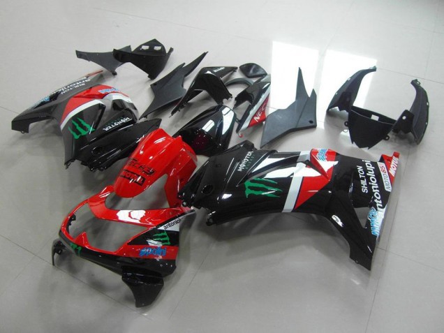 Rot und Schwarz Monster Kawasaki ZX 250R 08-12 Motorrad Verkleidungen Rot und Schwarz Monster Kawasaki ZX 250R 08-12 Motorrad Verkleidungen