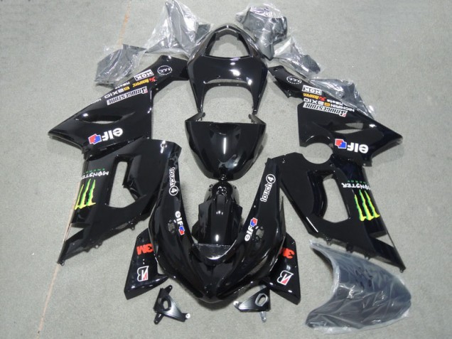 Schwarz 3M Touch4 Monster Kawasaki ZX6R 05-06 Motorrad Verkleidungen
