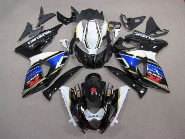 Schwarz Blau Weiß Dunkel Hund Suzuki GSXR 1000 K9 09-16 Motorrad Verkleidungen