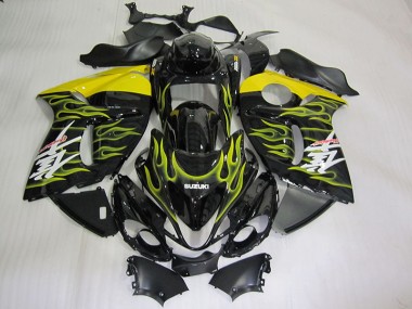 Schwarz Gelb Flamme Suzuki GSXR 1300 Hayabusa 08-20 Motorrad Verkleidungen