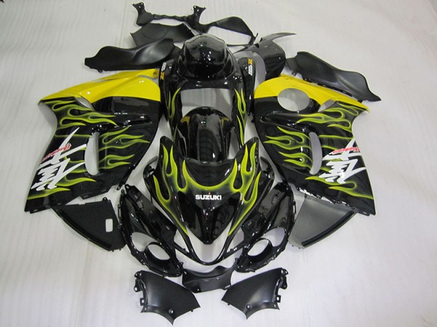 Schwarz Gelb Flamme Suzuki GSXR 1300 Hayabusa 08-20 Motorrad Verkleidungen Schwarz Gelb Flamme Suzuki GSXR 1300 Hayabusa 08-20 Motorrad Verkleidungen
