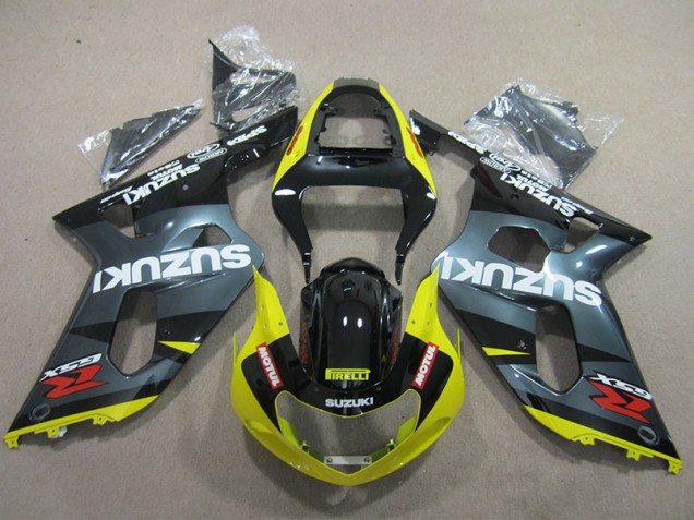 Schwarz Gelb Motul Suzuki GSXR 600 K1 K2 K3 01-03 Motorrad Verkleidungen