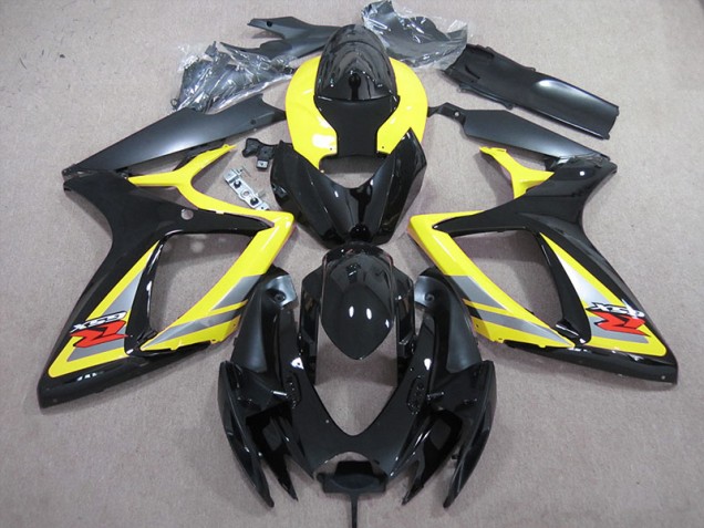 Schwarz Gelb Suzuki GSXR 600 K6 06-07 Motorrad Verkleidungen Schwarz Gelb Suzuki GSXR 600 K6 06-07 Motorrad Verkleidungen