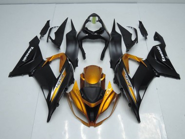 Schwarz Gold Kawasaki ZX6R 13-18 Motorrad Verkleidung