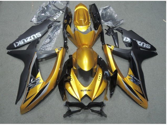 Schwarz Gold Suzuki GSXR 600 K8 08-10 Motorrad Verkleidungen Schwarz Gold Suzuki GSXR 600 K8 08-10 Motorrad Verkleidungen