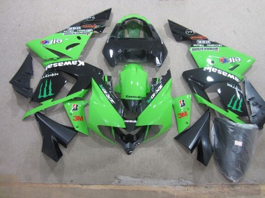 Schwarz Grün 3M Monster Kawasaki ZX10R 03-05 Motorrad Verkleidungen